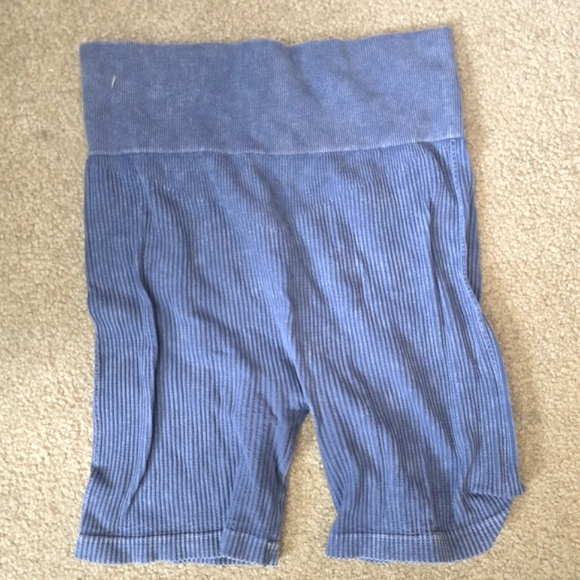 Blue Women's Ribbed Shorts - Picture 1 of 1